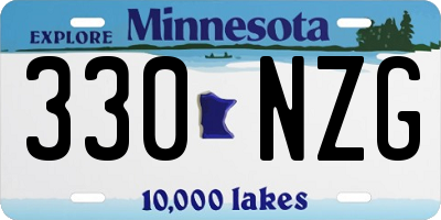 MN license plate 330NZG