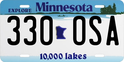 MN license plate 330OSA