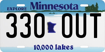MN license plate 330OUT