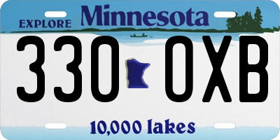 MN license plate 330OXB