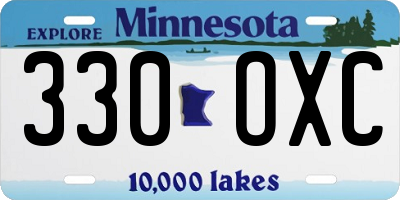 MN license plate 330OXC