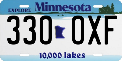 MN license plate 330OXF