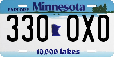 MN license plate 330OXO