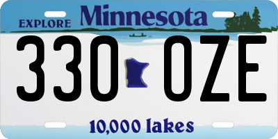 MN license plate 330OZE
