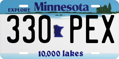 MN license plate 330PEX