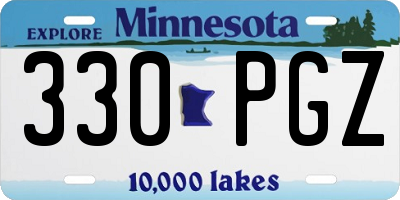 MN license plate 330PGZ