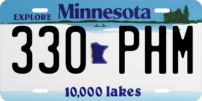 MN license plate 330PHM