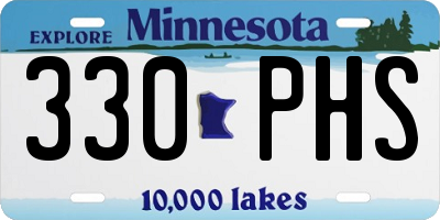 MN license plate 330PHS