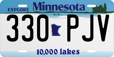 MN license plate 330PJV