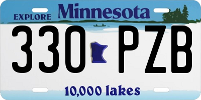 MN license plate 330PZB