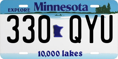 MN license plate 330QYU