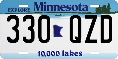 MN license plate 330QZD