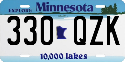 MN license plate 330QZK