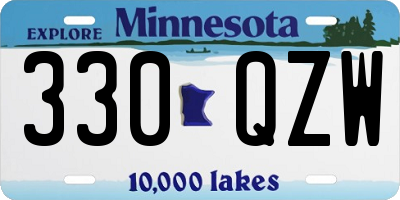 MN license plate 330QZW