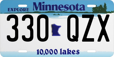 MN license plate 330QZX