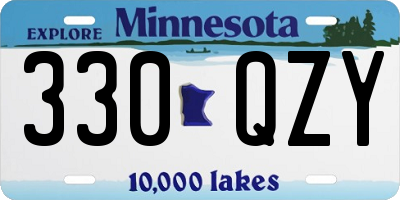 MN license plate 330QZY