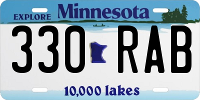 MN license plate 330RAB