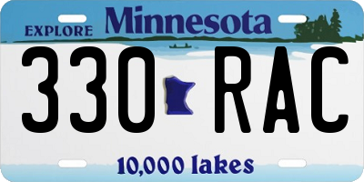 MN license plate 330RAC