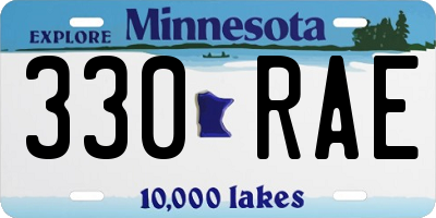 MN license plate 330RAE