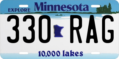 MN license plate 330RAG