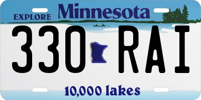 MN license plate 330RAI