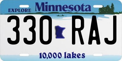MN license plate 330RAJ