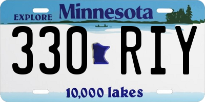 MN license plate 330RIY