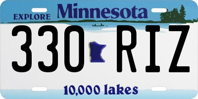 MN license plate 330RIZ