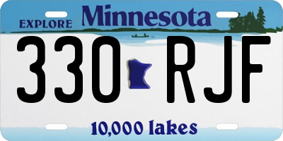 MN license plate 330RJF