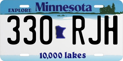 MN license plate 330RJH