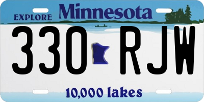MN license plate 330RJW