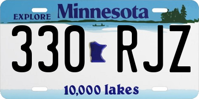 MN license plate 330RJZ