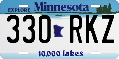 MN license plate 330RKZ