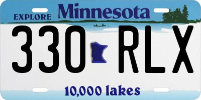 MN license plate 330RLX