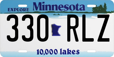 MN license plate 330RLZ