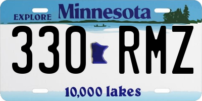 MN license plate 330RMZ