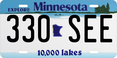 MN license plate 330SEE