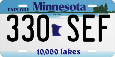 MN license plate 330SEF