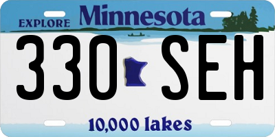 MN license plate 330SEH