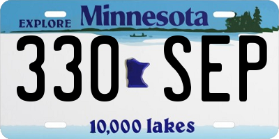 MN license plate 330SEP