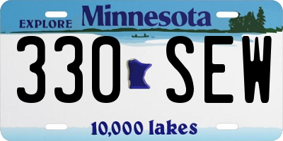 MN license plate 330SEW