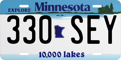 MN license plate 330SEY