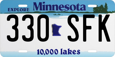 MN license plate 330SFK