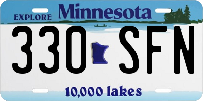 MN license plate 330SFN
