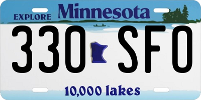 MN license plate 330SFO