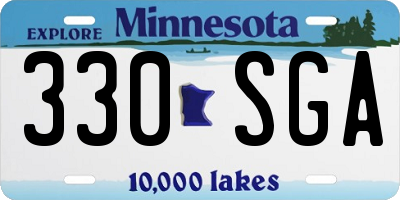 MN license plate 330SGA