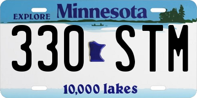 MN license plate 330STM