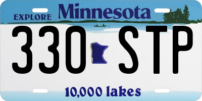 MN license plate 330STP