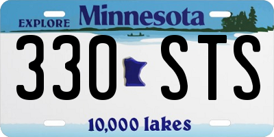 MN license plate 330STS