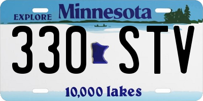 MN license plate 330STV